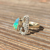Seahorse - Rough Ethiopian Opal 925 Ring