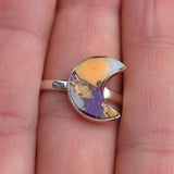 Moon - Spiny Oyster & Arizona Turquoise 925 Ring