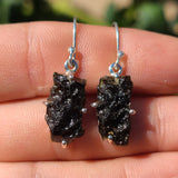 Natural Tektite 925 Earrings