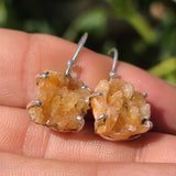 Orange Heulandite 925 Earrings