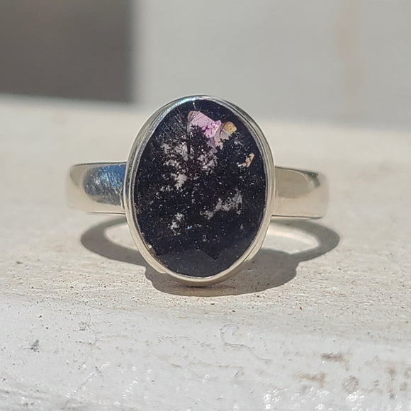 Natural Faceted Cacoxenite 925 Ring