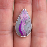 Pink Mexican Lace Agate 925 Ring