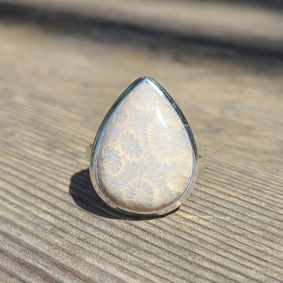 Indonesian Fossil Coral 925 Ring