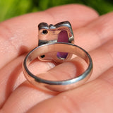 Rough Amethyst & Rainbow Moonstone 925 Ring