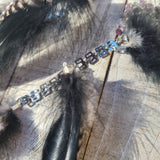 "Fluff or Flight" Wire Wrapped Amethyst & Rooster Feather 925 Earrings