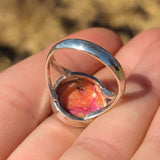 Kingman Orange Dahlia Turquoise 925 Ring