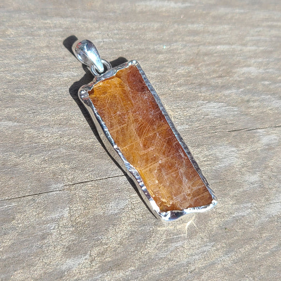 Orange Kyanite (Rough) 925 Pendant