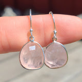 Faceted Rose Quartz - Madagascar 925 Earrings