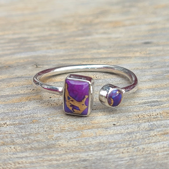 Purple Copper Turquoise 925 Ring