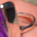 Purple Dendritic Opal 925 Ring
