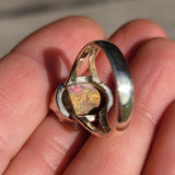 Kingman Orange Dahlia Turquoise 925 Ring