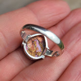 Kingman Orange Dahlia Turquoise 925 Ring