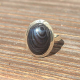 Crown of Silver Psilomelane 925 Ring