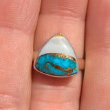 Spiny Oyster & Arizona Turquoise 925 Ring