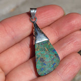 Copper Azurite & Peridot 925 Pendant