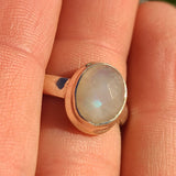 Checker Faceted Rainbow Moonstone - India 925 Ring