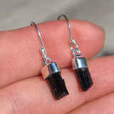 Rough Black Tourmaline 925 Earrings