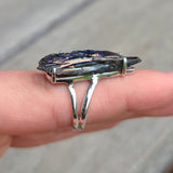 Rainbow Aura Kyanite 925 Ring