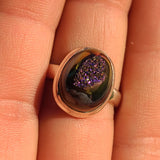 Rose Titanium Aura Druzy 925 Ring