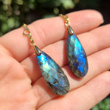 Athena Goddess Faceted Labradorite Face Chain