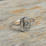 Black Rutile/Tourmalated Quartz 925 Ring