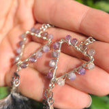 "Fluff or Flight" Wire Wrapped Amethyst & Rooster Feather 925 Earrings
