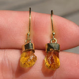 18k Gold Vermeil Rough Citrine 925 Earrings