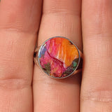 Kingman Orange Dahlia Turquoise 925 Ring