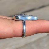 Natural Agate Druzy 925 Ring