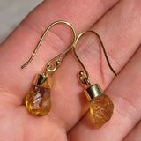 18k Gold Vermeil Rough Citrine 925 Earrings