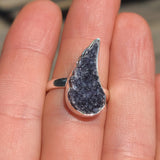 Natural Agate Druzy 925 Ring