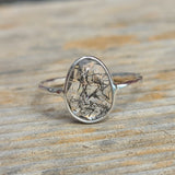 Black Rutile/Tourmalated Quartz 925 Ring