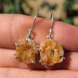 Orange Heulandite 925 Earrings