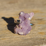 Grape Agate Manakara Botryoidal Crystal 925 Ring