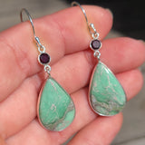 Utah Variscite & Garnet 925 Earrings
