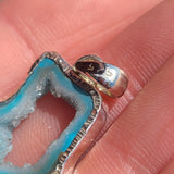 Marine Blue Geode Druzy 925 Pendant