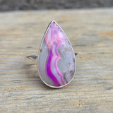 Pink Mexican Lace Agate 925 Ring