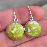 Lizardite Serpentine 925 Earrings