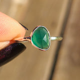 Faceted Green Onyx 925 Ring