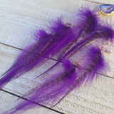 Purple Royalty Geode & Amethyst Feather Earrings