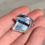 Merlinite Dendritic Opal Slice - Turkey 925 Ring