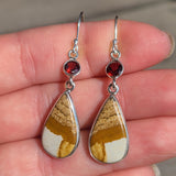 Picture Jasper & Garnet 925 Earrings