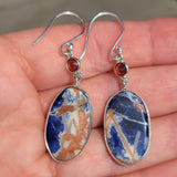 Orange Sodalite & Garnet 925 Earrings