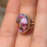 Kingman Pink Dahlia Turquoise 925 Ring