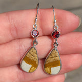 Picture Jasper & Garnet 925 Earrings