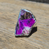 Purple Dendritic Opal 925 Ring