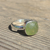 Faceted Green Kyanite 925 Ring