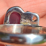 Rough Amethyst & Rainbow Moonstone 925 Ring