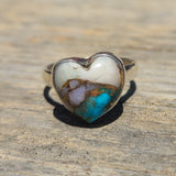 Spiny Oyster & Arizona Turquoise 925 Ring