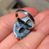 Southwest - Rough Green Apatite & Shungite 925 Ring